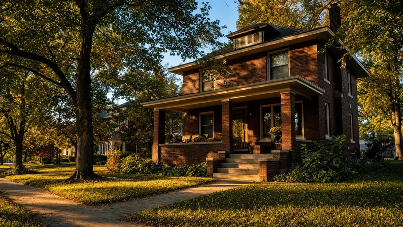 A red-brick two-story American foursquare house with a deep front porch and mature maple trees on a quiet Midwestern street, How to Become a Real Estate Appraiser in Missouri