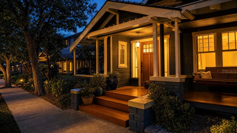 A welcoming craftsman bungalow guest entrance with a keypad door lock, How to Start an Airbnb in Kansas City